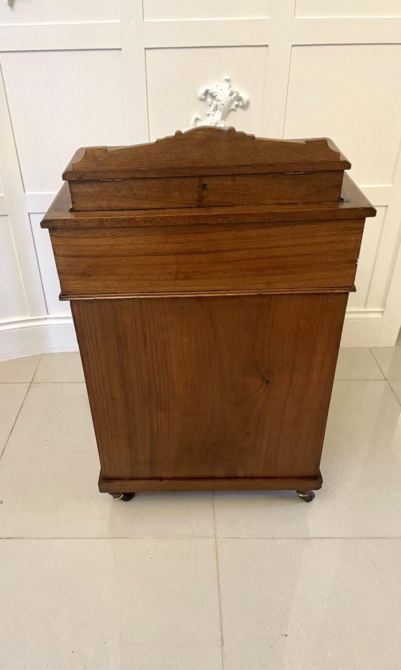 Antique Victorian Quality Walnut Freestanding Davenport - Image 6